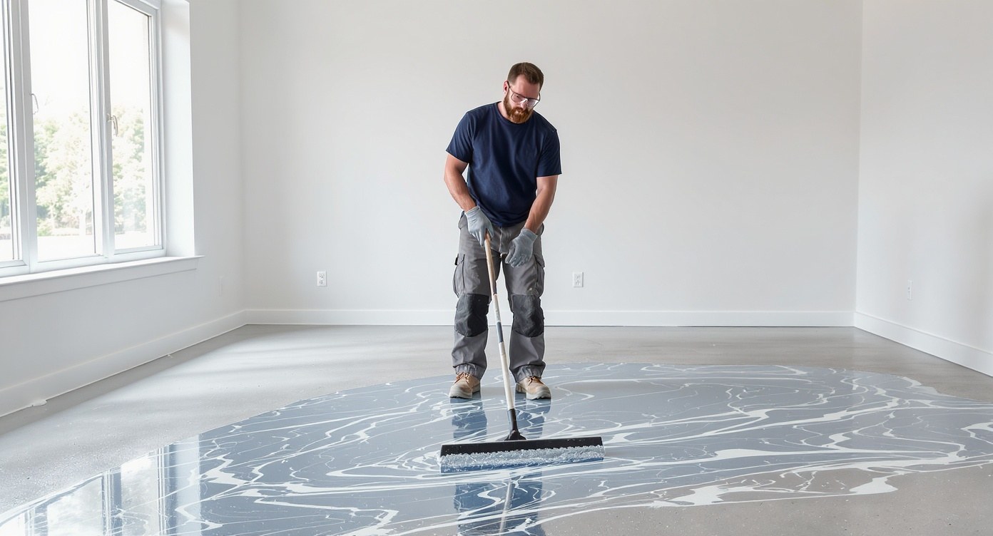 Decorative metallic epoxy floor finished by Lodestone Flooring & Epoxy Coat Pro in San Diego